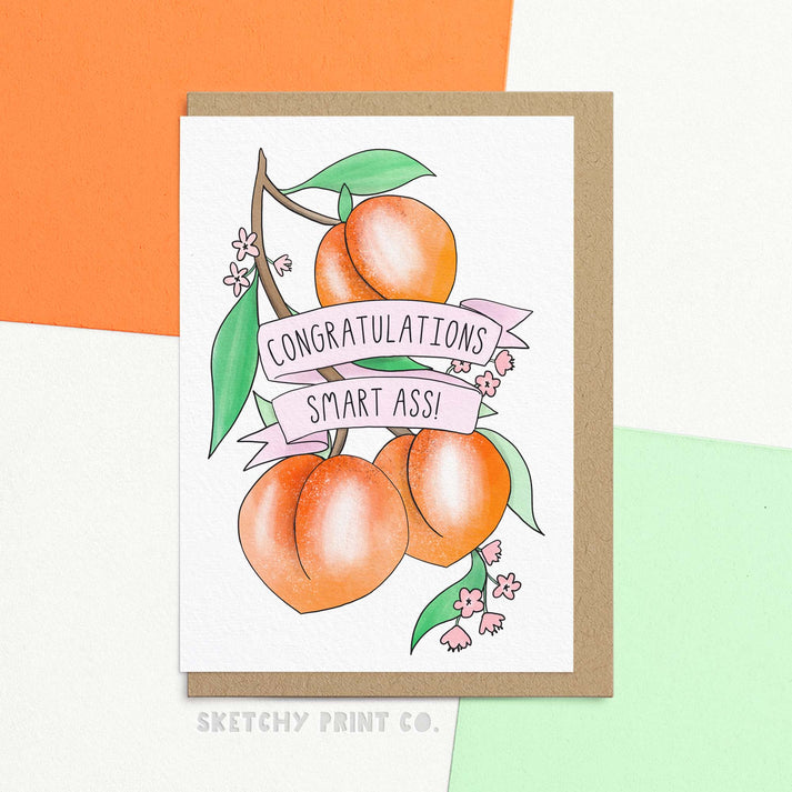 Sketchy Print Card- Congratulation Smart Ass